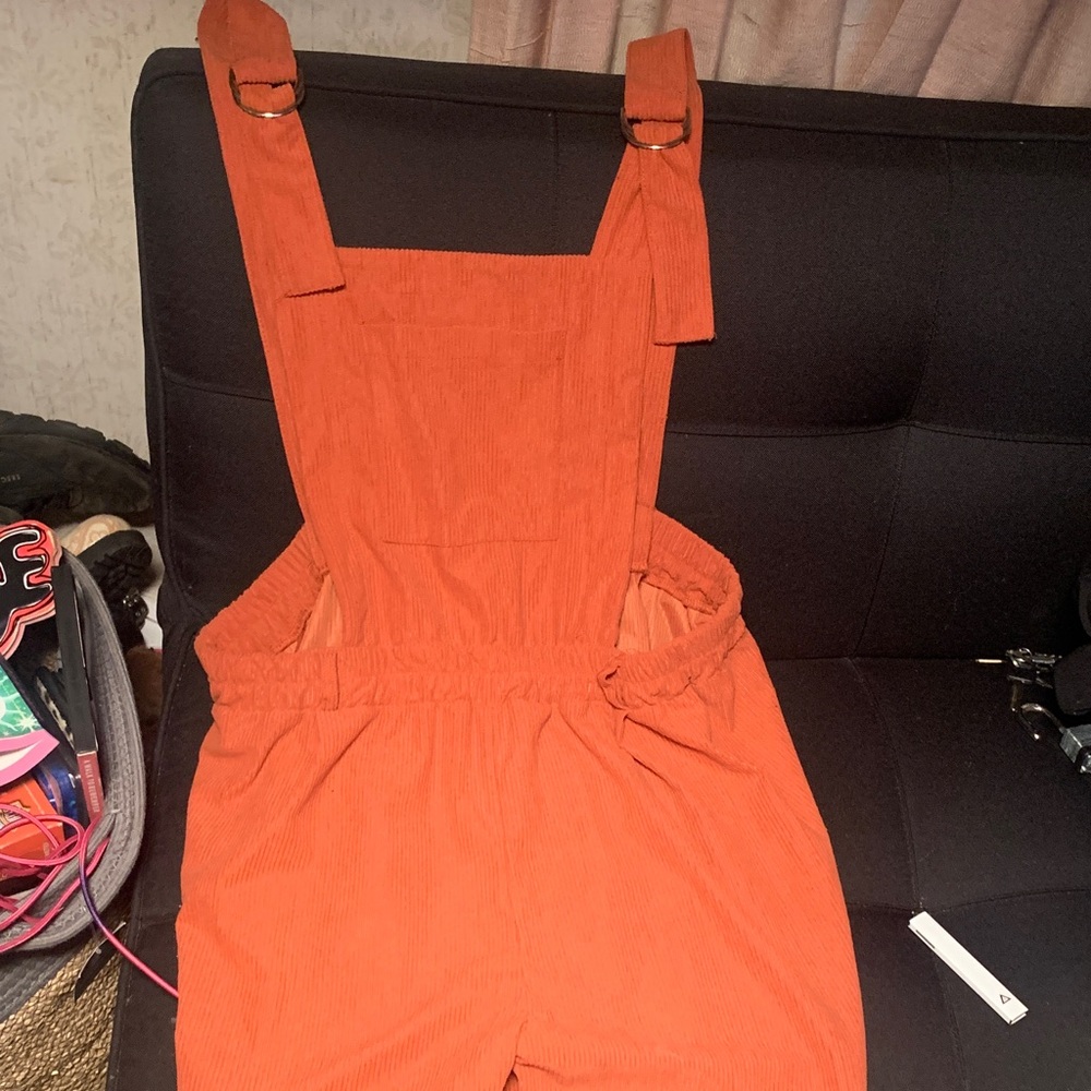 Stylish Orange Corduroy Jumpsuit